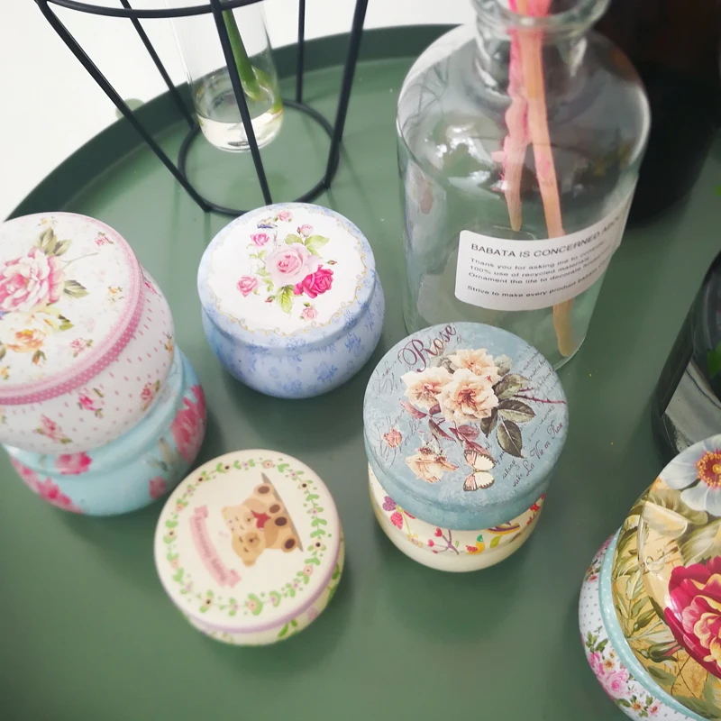 

20pcs New Retro Flowers Tea Caddy Receive Box Europe type style Box Wedding Favor Tin Box Candy box Organizer Container