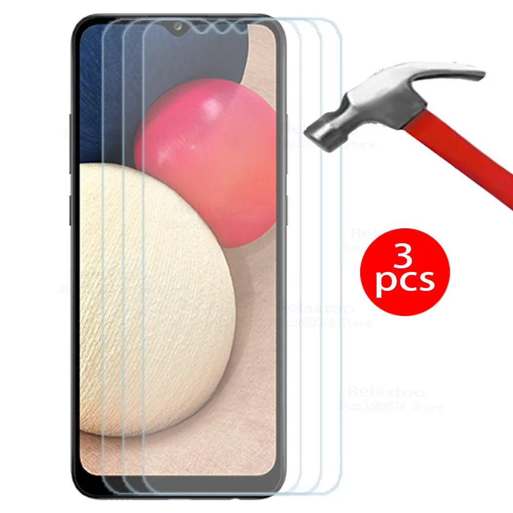Funda de cristal para samsung galaxy A 02 s a02s a02 s, protector para teléfono inteligente samsung a 02 s, protector de pantalla de 2021, 3 uds.