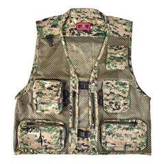 Digital camouflage Камуфляжный рыболовный жилет сетка многофункциональная дышащая куртка одежда мульти-карман жилет Охота поход стрельба путешествия - Цвет: Digital camouflage