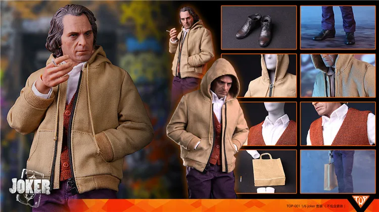 

TOP-001 1/6 Scale Male Figure Clothes JOKER Joaquin Phoenix Clothes & Head Sculpt AccessoryModel for 12 inches add body BD001