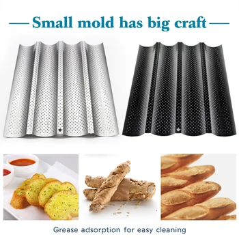 

French Bread Baking Mold Baguette Mold Pans French Bread Baking Mold Bread Wave Baking Tray Multi Slot Wave Bread Baking Pan