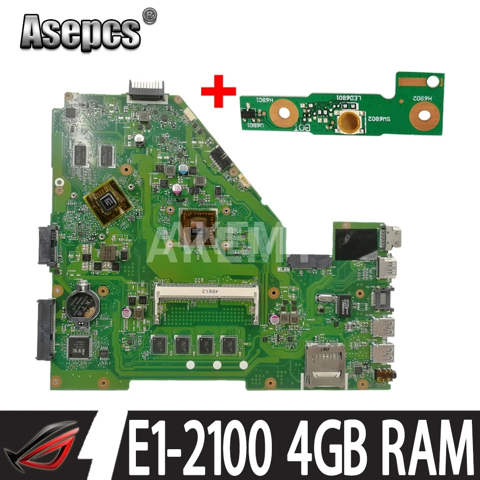 Материнская плата X550EP E1-2100 CPU 4GB RAM для Asus X550E D552E X552E ноутбука тест материнской