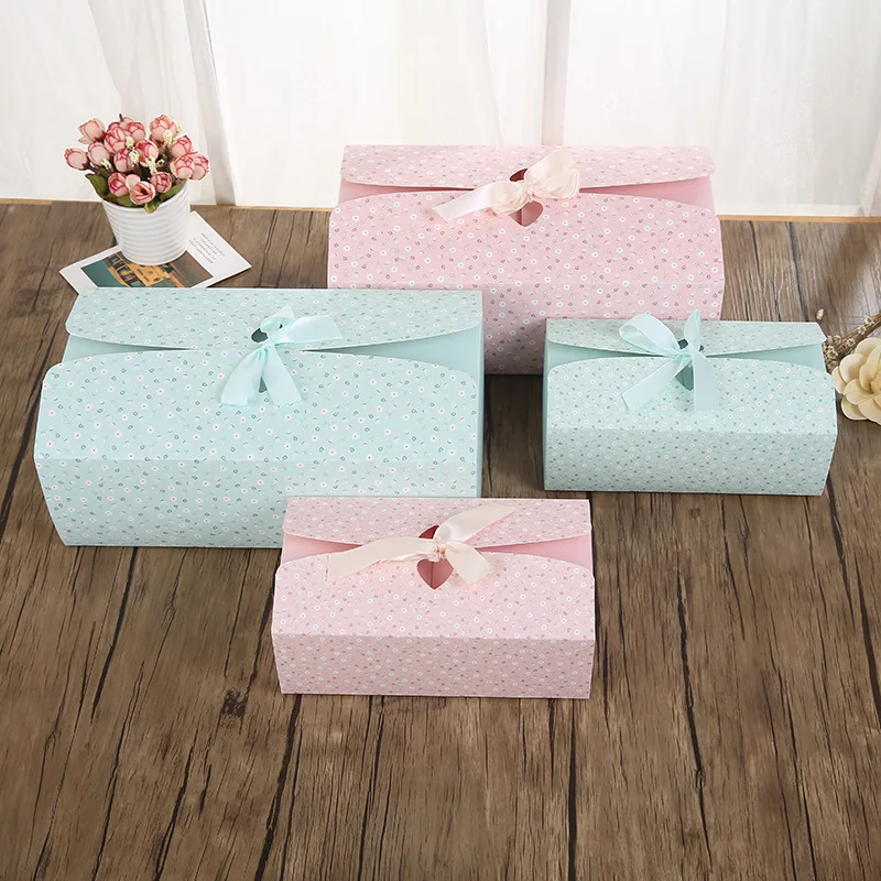 

10 pcs Mini Kraft Paper Candy Box DIY Birthday Party Wedding Favor Gift Box Small Cake Box Packaging With Ribbons