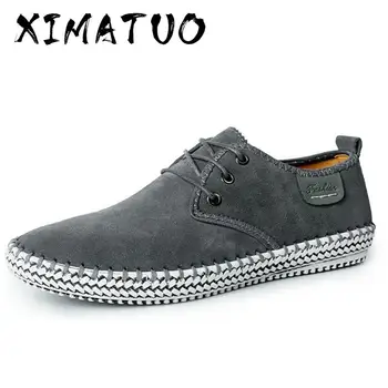 

Fashion Men Casual Shoes Suede Leather Mens Leisure Flats Brand Casual Driving Shoes 2020 Comfortable Soft Leather Shoes Men