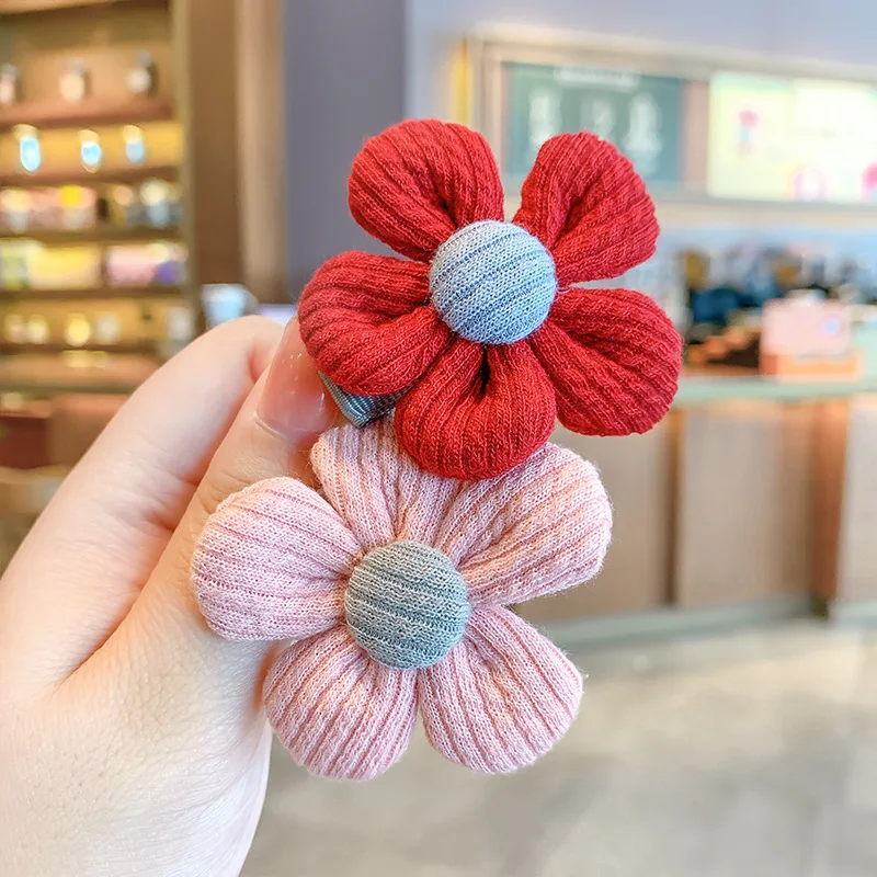 6 Pinces à Cheveux Fille En Forme De Fleur - Barrettes Métal Colorées Pour Enfant