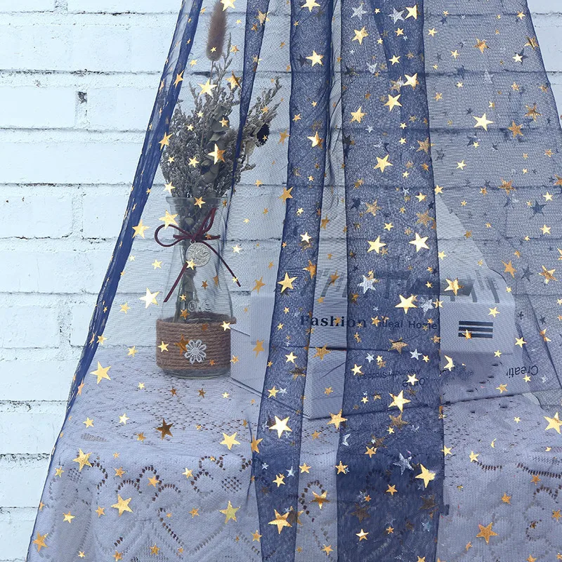 $2.1 18different colors Bronzing star gauze fabric Background mesh fabric Decorative fabric Chiffon fabric Mesh fabric for dress