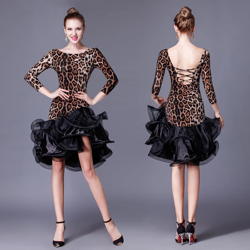 

Fashion Latin Dance Dress Women Tango Salsa Ballroom Practice Wear Ladies Rumba Samba Cha Cha Rave Performance Clothing