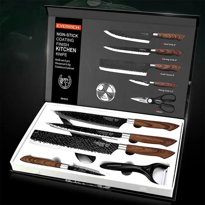 Kitchen Knives Set Stainless Steel Forged Professional Chef Knifes Butcher  Knives Meat Cleaver Scissors Ceramic Peeler Gift Case - AliExpress