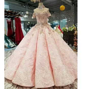 

BGW 21513ht Color Flowers Curve Shape Evening Dress Off Shoulder Sweetheart Floor Length Ball Gown Party Dress With Collar Chain