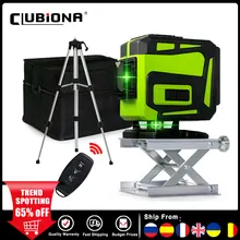 Clubiona IE12C Green Beam Cross Line Laser Level 360 Rotary Self-Leveling Construction Decoration Tools With Remote Control