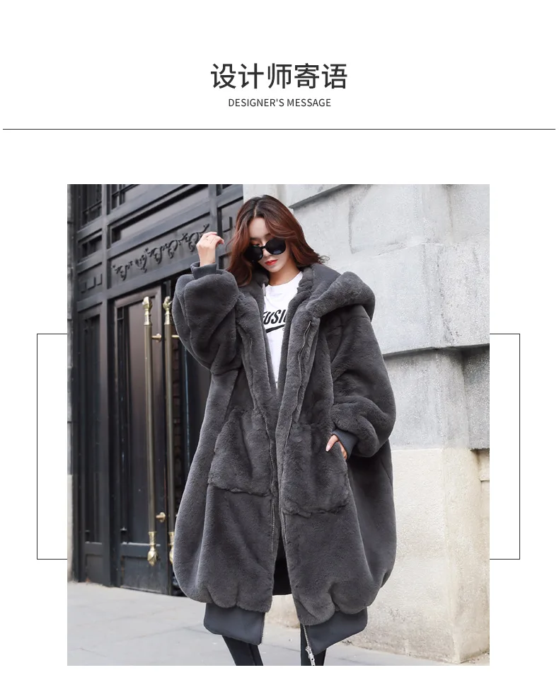 Зимнее женское пальто размера плюс из искусственного меха с капюшоном, черные Лоскутные Шубы из искусственного кроличьего меха, Женское зимнее пальто, плотное теплое