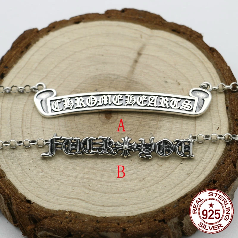 

100% S925 sterling silver necklace personality fashion classic punk jewelry letter shape to send a gift for a lover 2018 hot