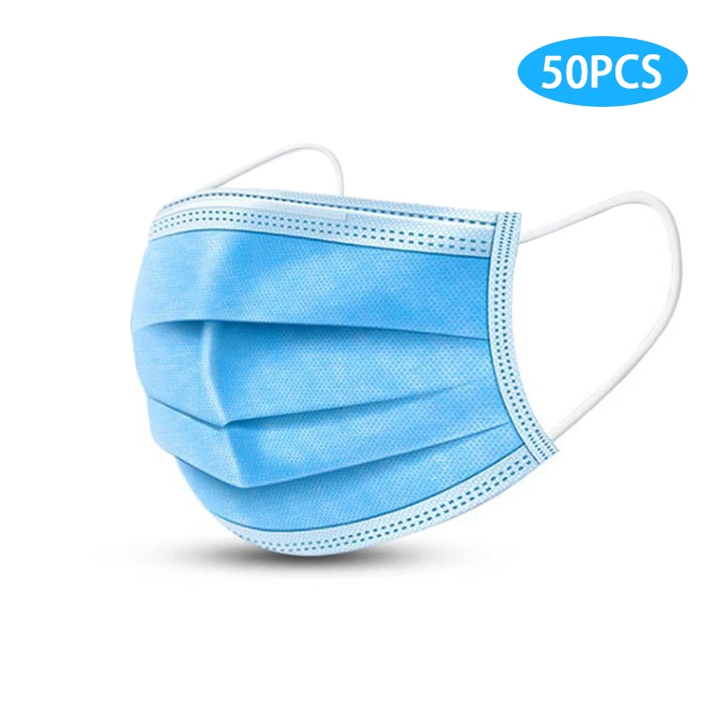 

50 PCS Masks Anti COVID Face Mask Surgical Anti-virus Respirator Disposable Mouth Masks Filter Medical Protective Masks
