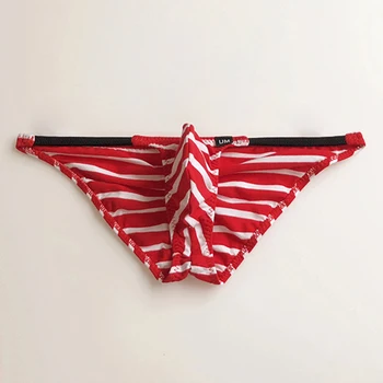 

Men's G-Strings Striped Briefs Sexy Low Waist underwear male Fashion Breathable underpants Stretch Panties Thongs
