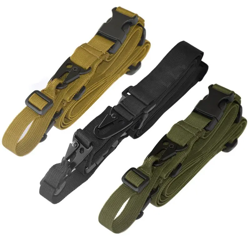 

3 Point Rifle Sling Adjustable Durable Tactical Bungee Sling Swivels Airsoft Hunting Gun StrapNew Arrival
