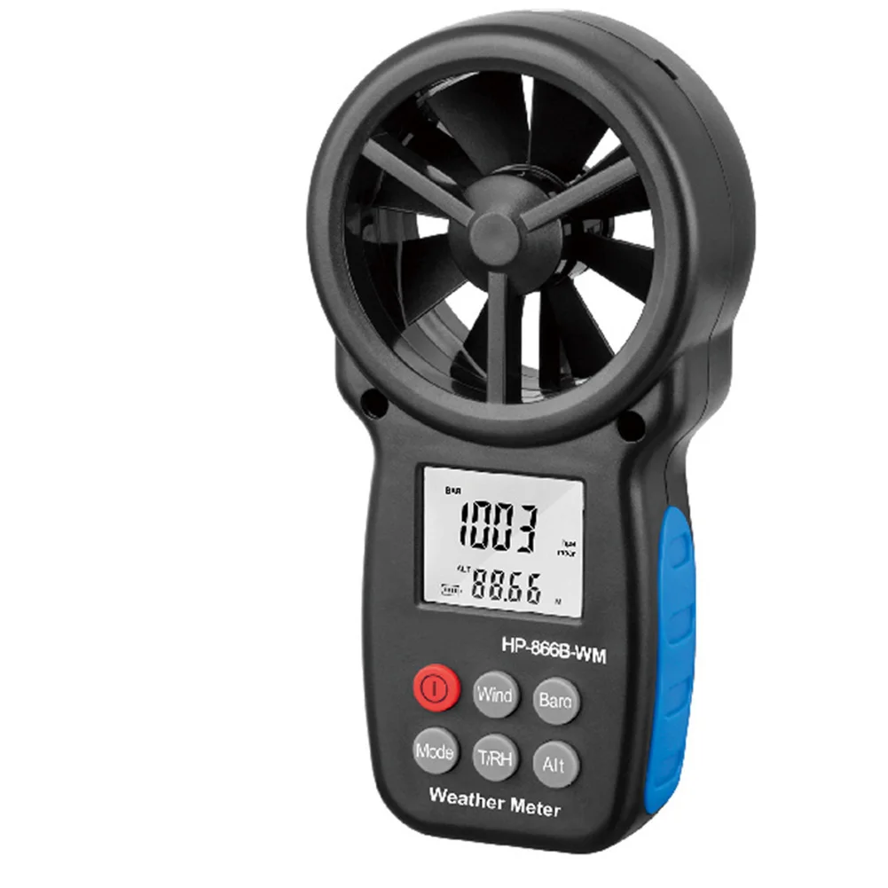 

866B-WM Wind Speed Meter Temperature Testing Accurate Easy Apply Digital Display Multifunctional Battery Powered Measuring
