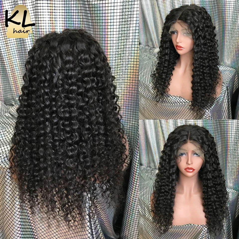 KL кружевные передние человеческие волосы парики для женщин глубокая волна бразильские волосы remy 13*4 кружевные парики с детскими волосами отбеленные узлы предварительно выщипанные