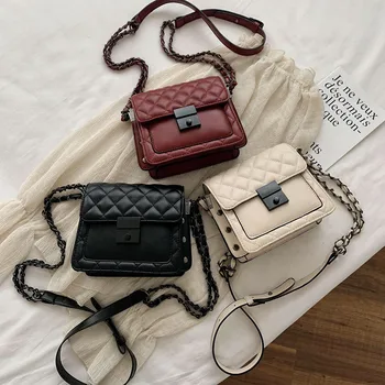 

women's bag for woman Brand original design Bags For Women Joker Lock Shoulder Bag Fashion Rhombic Chain Messenger Bag