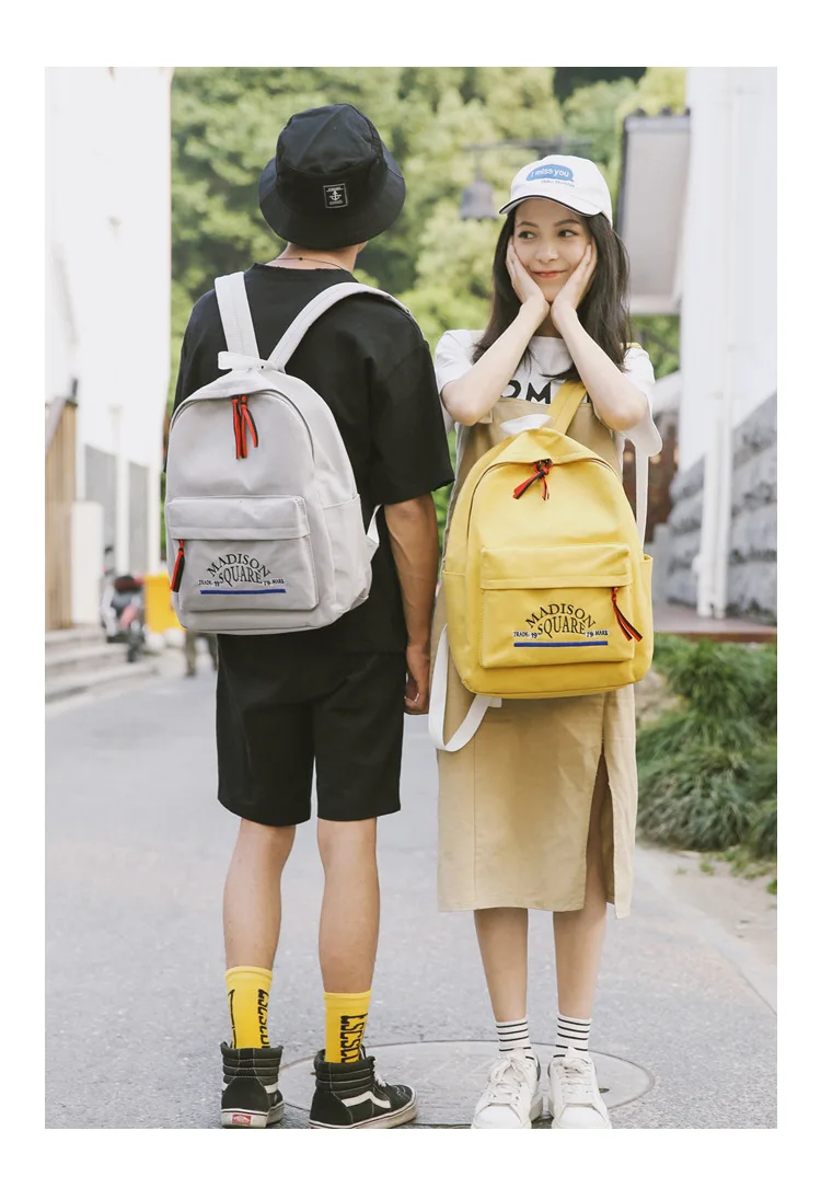 

2018 New Harajuku Style Couple Backpack Fashion Unisex All Match Letter Waterproof Casual Student Bag Large Capacity Backpack