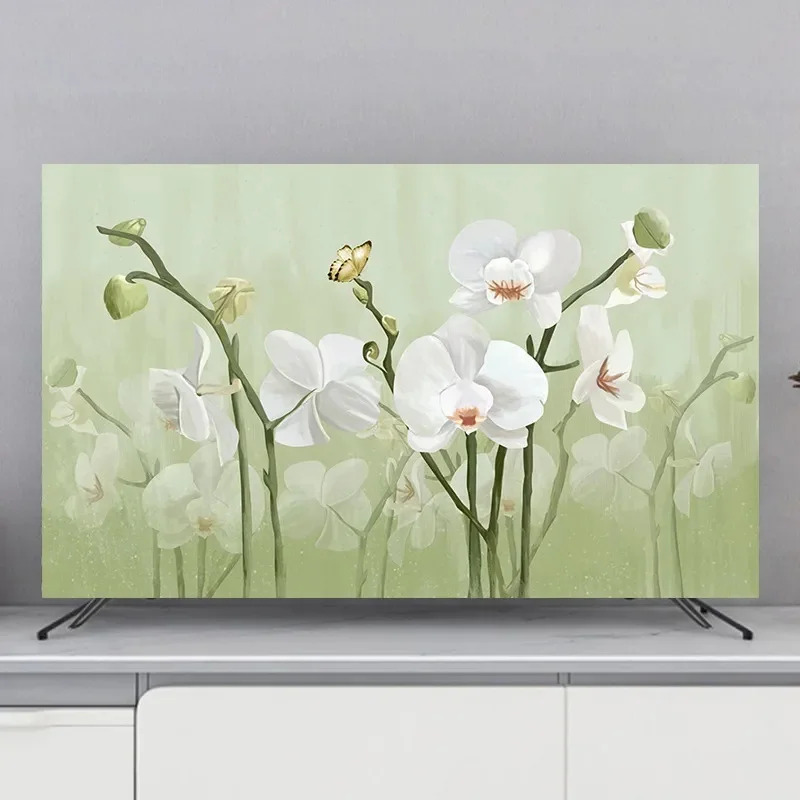 Cubierta Antipolvo Para TV 40-43 Pulgadas – Funda De Poliéster Con Flores, Protector Para Interior O Exterior