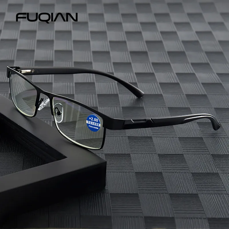 Stainless Steel Reading Glasses Men Business Presbyopic Glasses Male Anti  Blue Light Eyeglasses +1.0 1.5 2.0 2.5 3 3.5 4.0