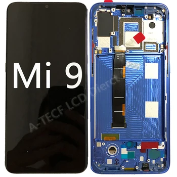 Original Super AMOLED LCD Frame For Xiaomi Mi9 LCD Display Screen with Frame Touch Panel Digitizer Assembly Mi 9 LCD Display