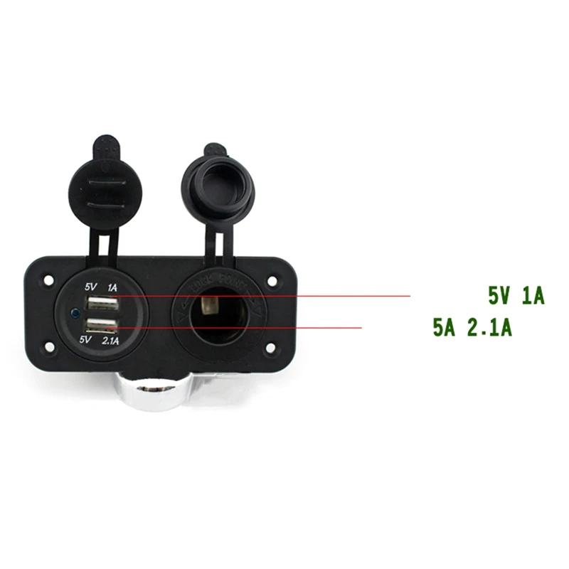 Водонепроницаемый двойной USB зарядное устройство 5 в 2,1/1 Amp& power Socket Панельное крепление 12 вольт розетка мотоцикл USB зарядное устройство мотоцикл USB разъем
