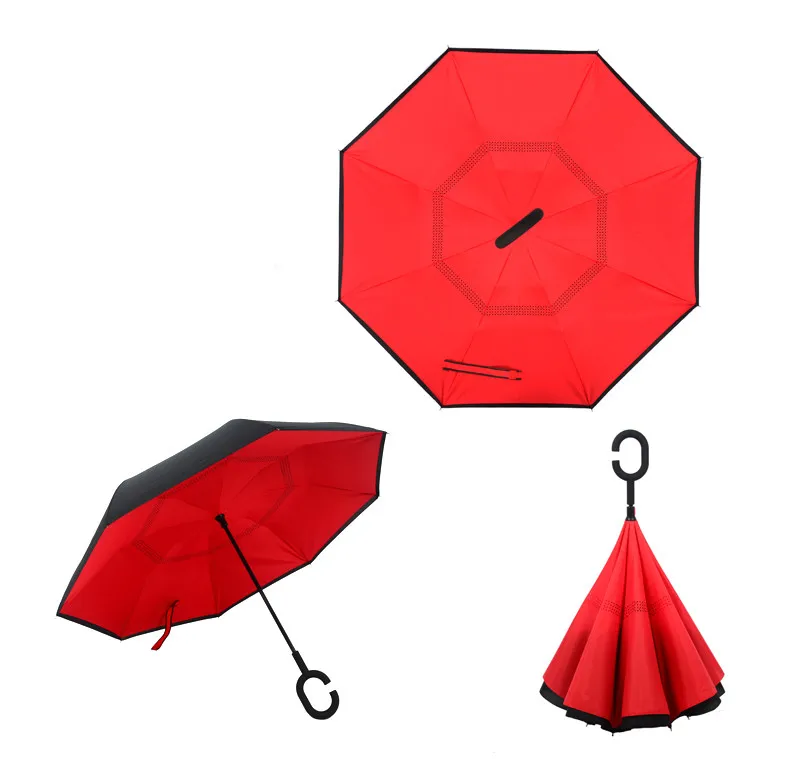 Зонтичный Обратный зон Новинка! Зонт от дождя, женский, двойной слой, перевернутый зонтик, ветрозащитный, дождевик, автомобиль, перевернутый зонтик для женщин и мужчин