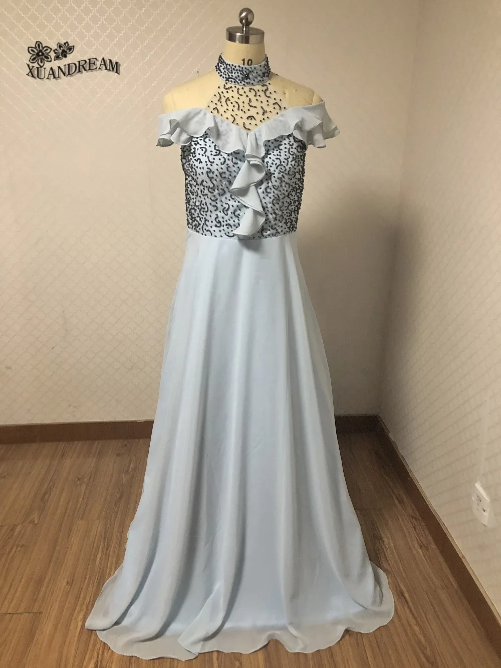 Тяжелые бусины вечернее платье de soiree платье для вечеринки дешево Шифон с быстрой доставкой элегантные вечерние платья для вечеринки XD020