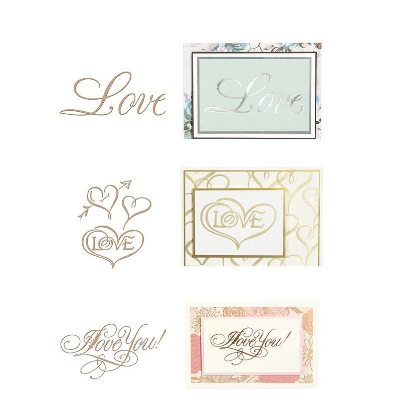 

2019 New Love Words Pattern Hot Foil Plate for DIY Scrapbooking Letterpress Embossing Paper Cards Crafts