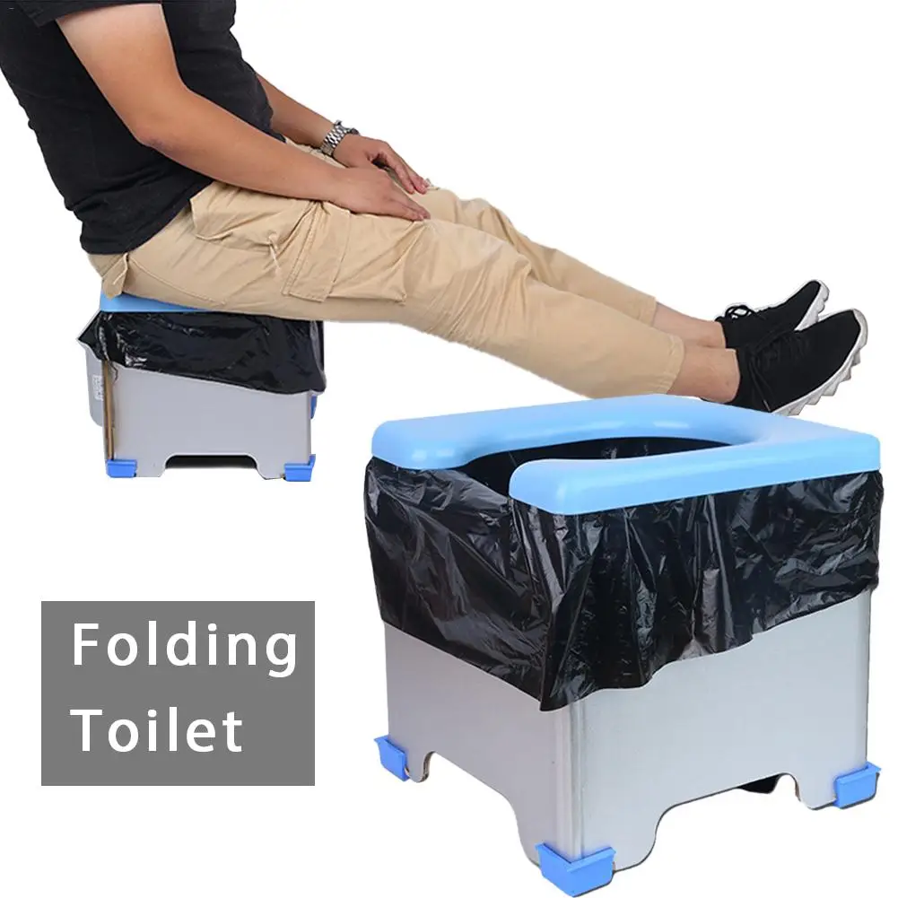 Coagulant Car Commode And Garbage Bag Travel Self-driving Folding Portable Toilet For Outdoor Camping Long-distance 