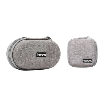 

2Pcs Baona Eva Oxford Hard Zipper Mini Earbuds Earphone Case Bluebuds Case In-Ear Bluetooth Earphone Bag Charger Head Organizer