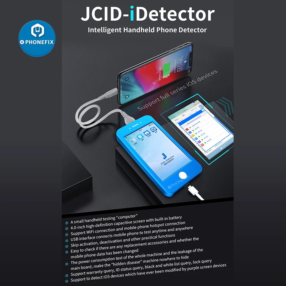 US $255.00 JCID iDetector Intelligent Phone Detector Fault Tester for iPhone Hardware Diagnostics Test Detector for Full Series IOS Devices