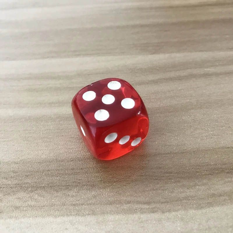 Dice Set Acrylic Dice 6Pcs/Lot 19mm Red Transparent Rounded Corner Drinking Dice Nightclub Bars KTV Entertainment Board Game