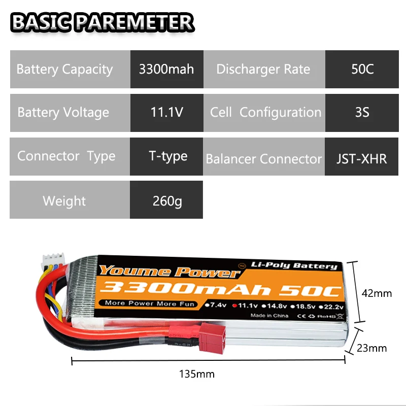 Youme RC Lipo 3S 11,1 V 3300mAh 50C 3 аккумуляторная батарея T DEAN XT60 XT90 Разъем для Traxxas автомобилей Лодка грузовик багги Truggy RC запчасти