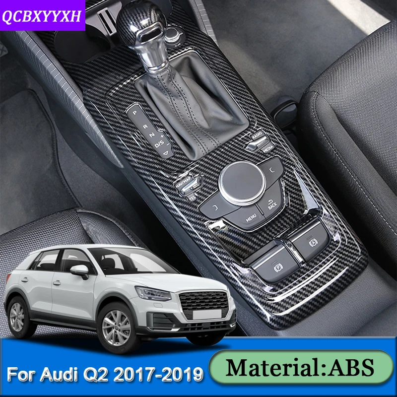 

Car-styling ABS Car Water Cup Holder Sequins Gear Box Decorative Frames Sticker Car Accessories For Audi Q2 2017-2019 Low Mach