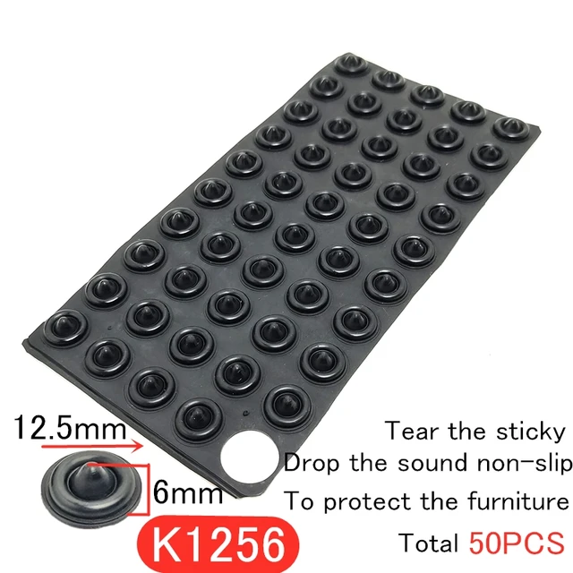 Door Stops Black Silicone Rubber Pads Self Adhesive Cabinet Bumpers Catches Rubber Damper Buffer Cushion Furniture Hardware 3M K1256