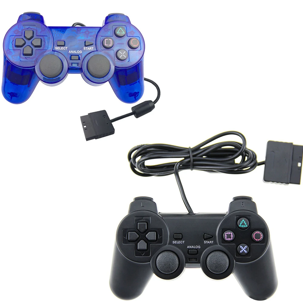 For PS2 Wired Controller Gamepad game console color transparent Game Controller for playstation Ps2 controller Game Gamepad