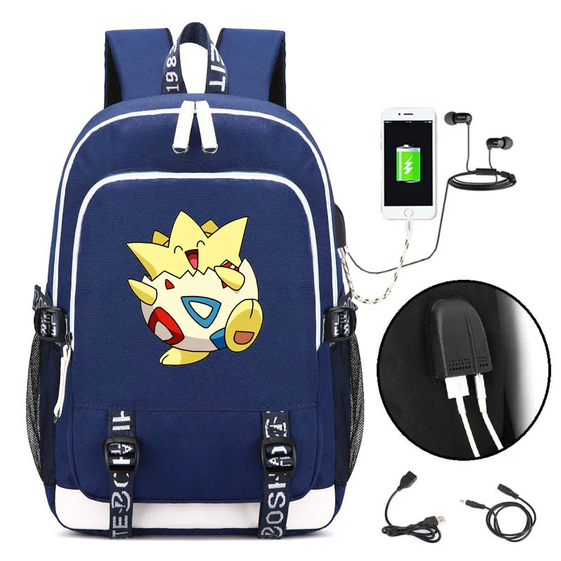 Аниме Рюкзак Pokemon Pikachu Eevee подростковый USB рюкзак для ноутбука мальчики девочки школьный женский рюкзак на плечо дорожная сумка мужской рюкзак - Цвет: YW  8