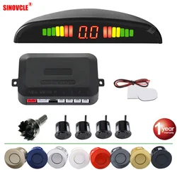 SINOVCLE Kit de Sensor de aparcamiento para coche, sistema de Radar de marcha atrás con pantalla retroiluminada de 22mm, 4 sensores, 12V, 8 colores