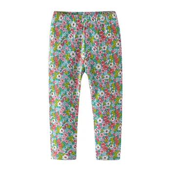 

Jumping meters 2-7T Kids Leggings Pants with Flowers Print Baby Pencil Pant Cute Autumn Spring Floral Kids Trousers