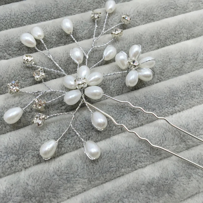 Bride Handmade Hair Accessories Pearl Flower Crystal System Pin Hairpin Headdress Accessories Hair Accessories