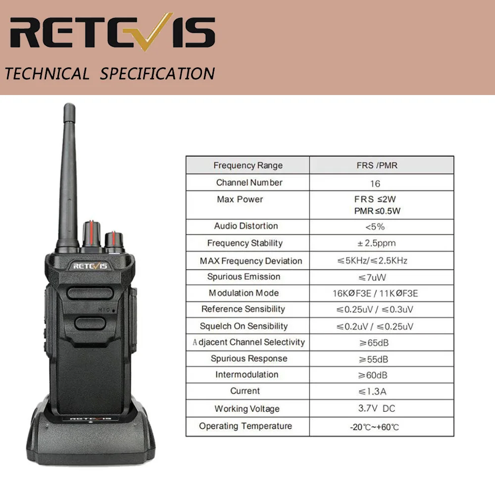 4 шт. RETEVIS RT48/RT648 IP67 водонепроницаемая профессиональная рация PMR радио PMR/FRS VOX
