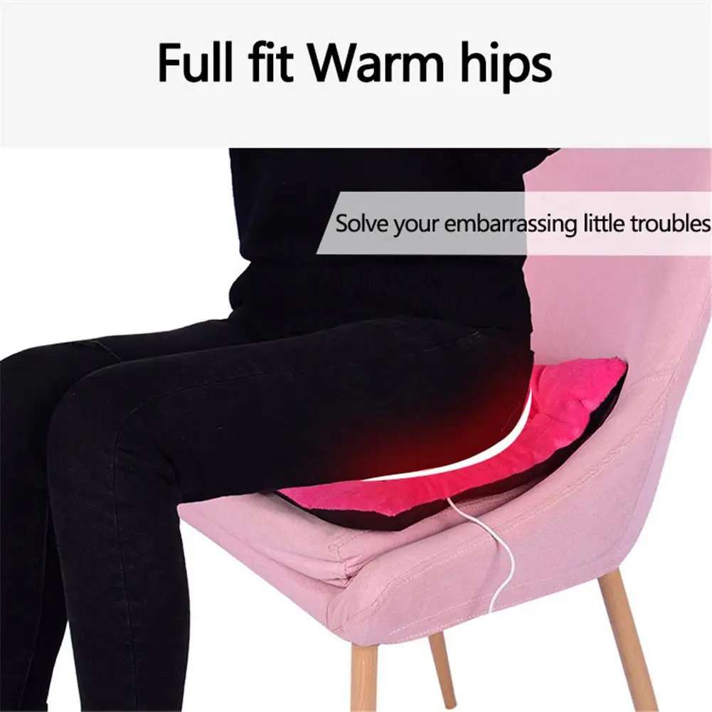 4ColorsWashableElectricHeatingCushionUSBOfficeChairHeatingPad