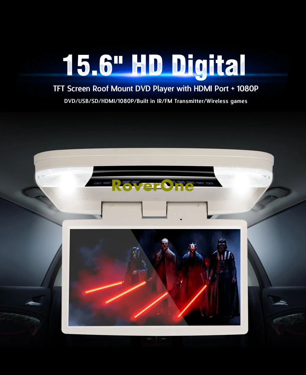 13,3 ''/15,6'' TFT цифровой экран Автомобильный автобус откидной DVD плеер HD верхний дисплей потолочный монитор на крыше 1080P HDMI MP5