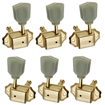 

6x Guitar Machine Head Knobs, Sealed Gear Tuners, Guitar String Tuning Pegs for Electric or Folk Guitar (3 Left + 3 Right)