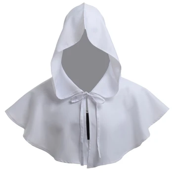 

Men Medieval Costume Renaissance Hood Polyester Capelet LARP Mantle Hat