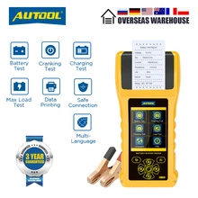 Autool BT760 Auto Batterij Tester 6  32V Kleur Screen Belasting Batterij Analyzer Tester Multifunctionele Batterij Tester Met Printer