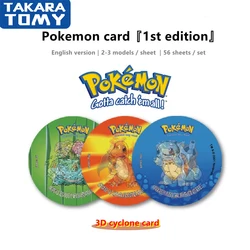Cartes rondes Pokemon 3D holographiques, 56 pièces, cartes rondes Pogs Tazos rares, Cheetos première édition 1996, carte de Collection anglaise, cadeau de noël 