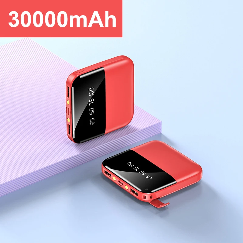 Power bank Mini Size 6000mAh LED Display Portable Charger Dual USB Input Battery 